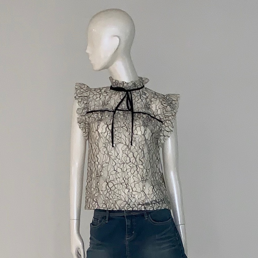 🔥 PAPAYA SHEER LACE BLOUSE